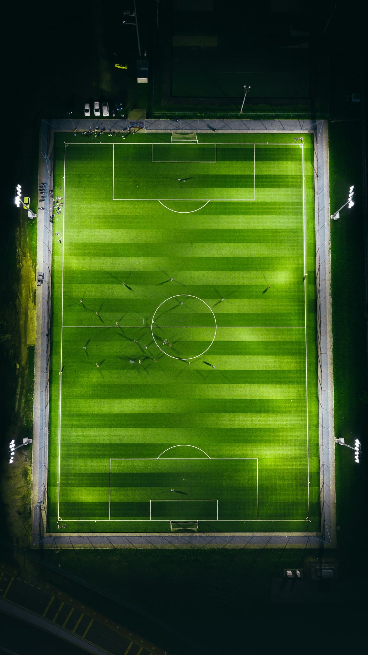 Mown stripes on a football pitch